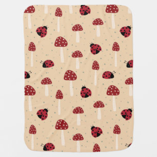 Ladybugs and Red Mushrooms Baby Blanket