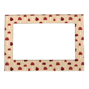 Ladybugs and Red Mushrooms Magnetic Frame