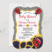 Ladybugs and Sunflowers Girl Baby Shower Invitation (Front)
