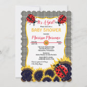 Ladybugs and Sunflowers It's A Girl Baby Shower Invitation (Front)
