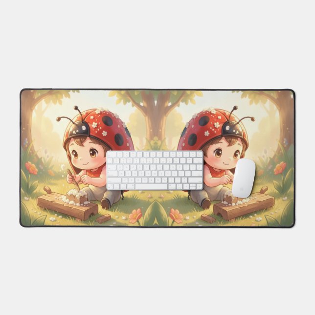 Ladybugs and the Hidden Nectar Kingdom Desk Mat (Keyboard & Mouse)