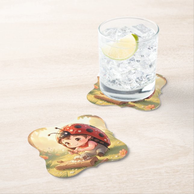 Ladybugs and the Hidden Nectar Kingdom Paper Coaster (Insitu)