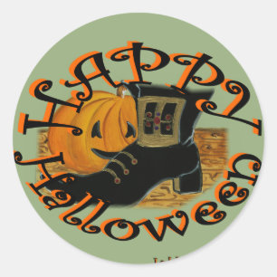 Ladybugs Art  "Halloween" Classic Round Sticker