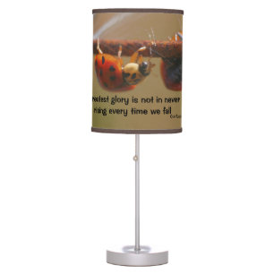 Ladybugs Attitude Inspirational Confucius Quote Table Lamp