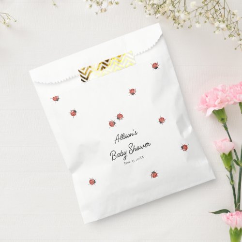 Ladybugs Baby Shower Favor Bag