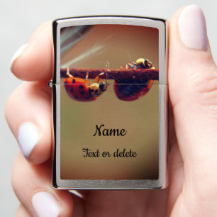 Ladybugs Balancing Close Up Personalized Zippo Lighter