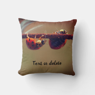 Ladybugs Balancing Personalized Throw Pillow