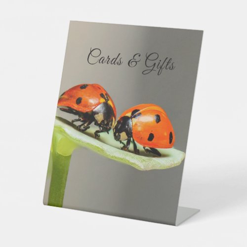 Ladybugs Beetles Cards and Gifts Pedestal Sign