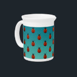 Ladybugs Beverage Pitcher<br><div class="desc">This design features a pattern of ladybugs on a blue/green gradient background.</div>