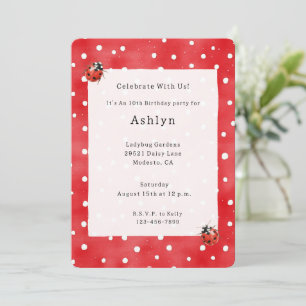 Ladybugs Birthday   Invitation