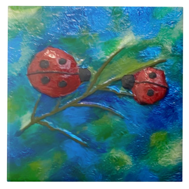 Ladybugs Ceramic Tile (Front)