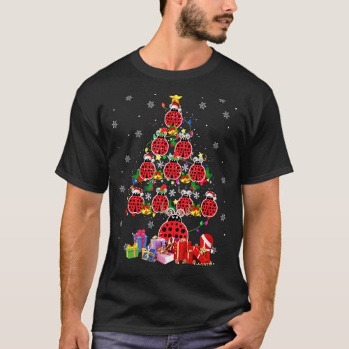 Ladybugs Christmas Tree Funny Santa Elf Ladybug Lo T_Shirt