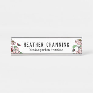Ladybugs & Daisies Teacher Desk Name Plate