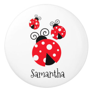 Ladybugs Design Ceramic Knob