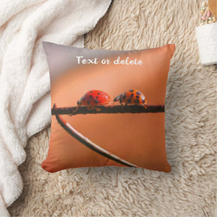 Ladybugs Follow The Leader Personalized Throw Pillow