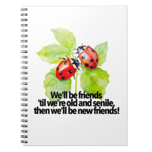 Ladybugs friendship quote funny Anniversary BFF Notebook