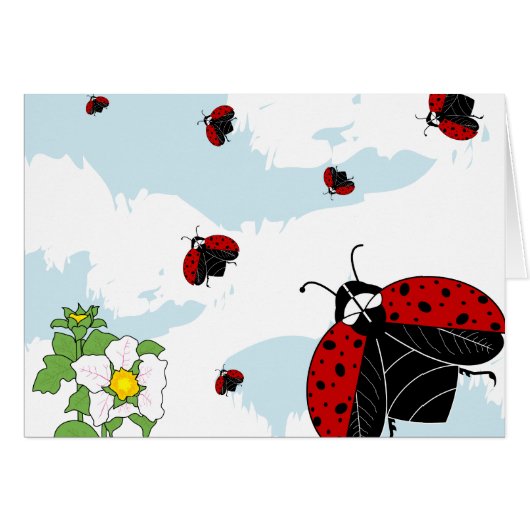 ladybugs in flight cards (Front Horizontal)
