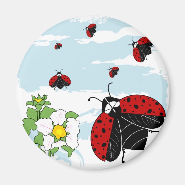 ladybugs in flight magnet (Front)