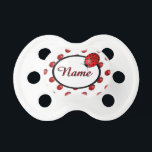 Ladybugs in red pacifier<br><div class="desc">Copyrighted three dimensional looking ladybugs in a fun polka dots pattern. Customize, personalize, and choose your background color.</div>