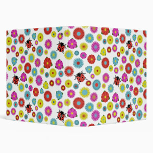 Ladybugs in the Garden Amongst the Flowers 3 Ring Binder