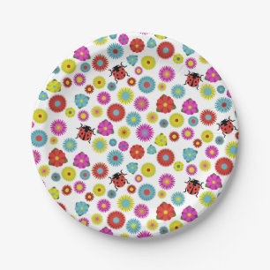 Ladybugs in the Garden Amongst the Flowers Paper Plates