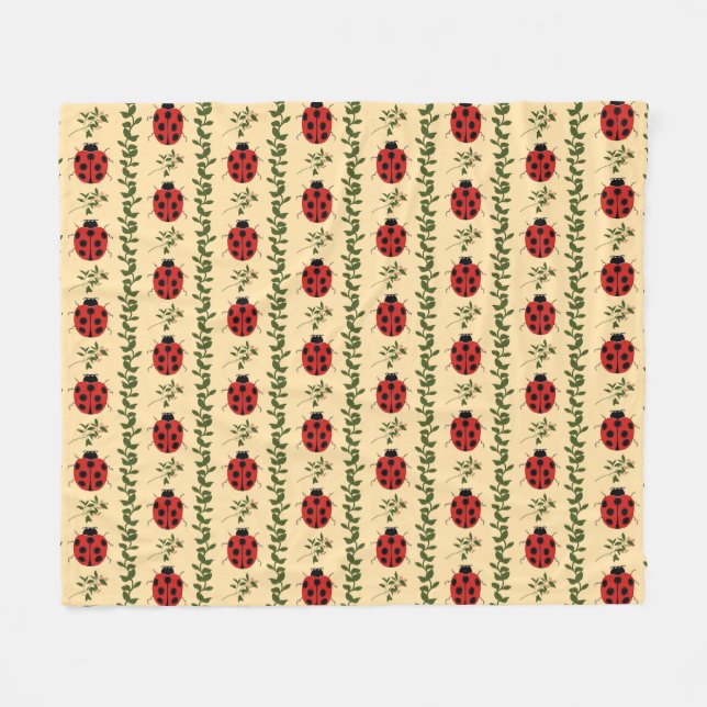 Ladybugs in the Sunshine Fleece Blanket (Front (Horizontal))