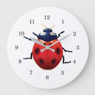 Ladybugs Large Clock