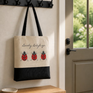 Ladybugs Lovely Trio of Ladybugs Tote Bag