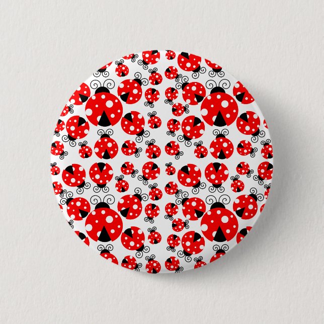 ladybugs lucky pinback button (Front)