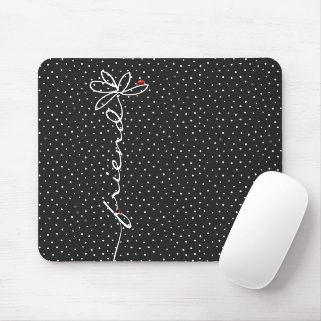 Ladybugs on Doddle Daisy On Polka Dot Mouse Pad (With Mouse)