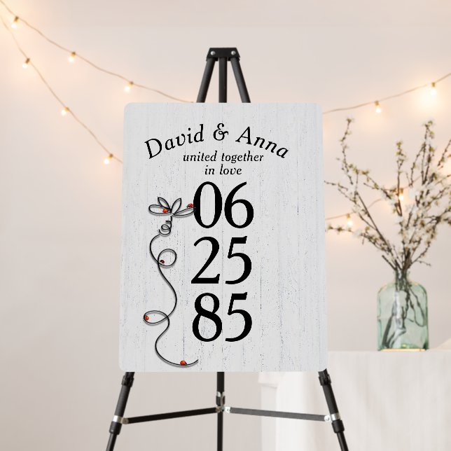 Ladybugs On Doodle Daisy for Anniversary Party  Foam Board (In Situ (Stand))