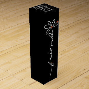 Ladybugs on Friend Daisy Wine Box