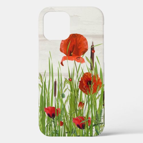 Ladybugs on Red Poppy  iPhone 12 Case