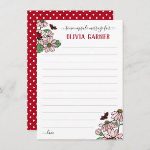 Ladybugs Onederful Birthday Time Capsule Message Invitation