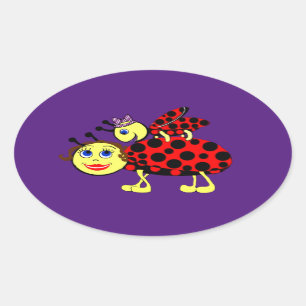 Ladybugs Oval Sticker