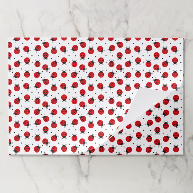 Ladybugs Paper Placemats, Insect Party Table Mats (Folded)