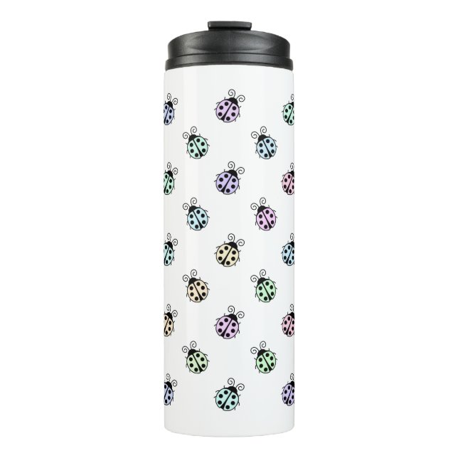 Ladybugs Pastel Multicolor Thermal Tumbler (Front)