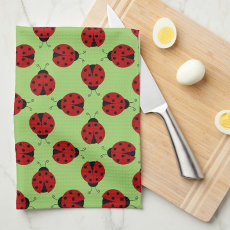 Ladybugs Pattern Kitchen Towel