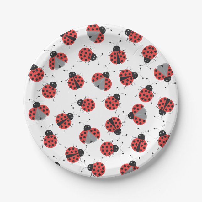 Ladybugs pattern paper plates (Front)