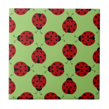 Ladybugs Pattern Tile by EmptyCanvas at Zazzle