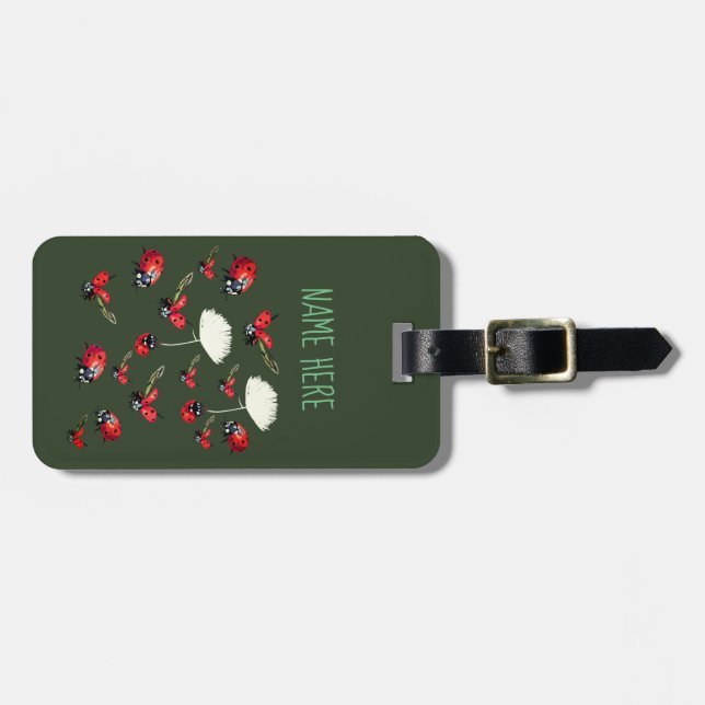 Ladybugs Personalized Luggage Tags (Front Horizontal)