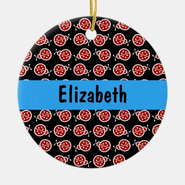 Ladybugs Personalized Ornament (Front)