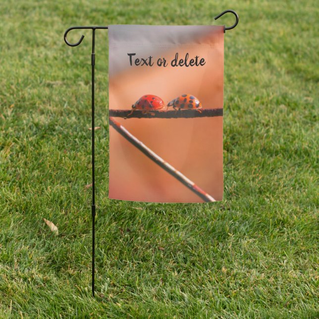 Ladybugs Play Follow The Leader Personalized Garden Flag (In SItu)