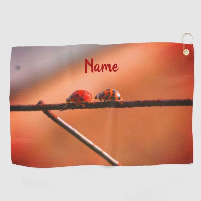 Ladybugs Play Follow The Leader Personalized Golf Towel (Horizontal)
