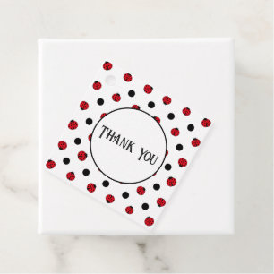 Ladybugs retro polka dots favor tags