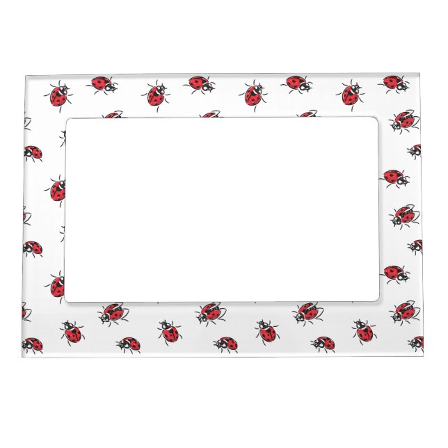 Ladybugs seamless pattern magnetic frame (Front)