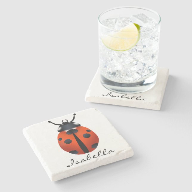 Ladybugs Stone Coaster (Side)