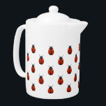 Ladybugs Teapot<br><div class="desc">This design features a pattern of ladybugs on a white background.</div>