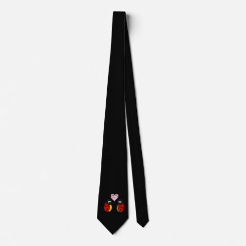Ladybugs together holding hands in love neck tie