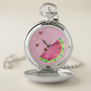 Ladybug's Watermelon Pocket Watch